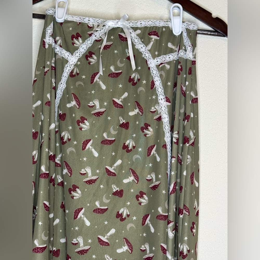 Cosmic Aura Mushroom Love  Green Skirt